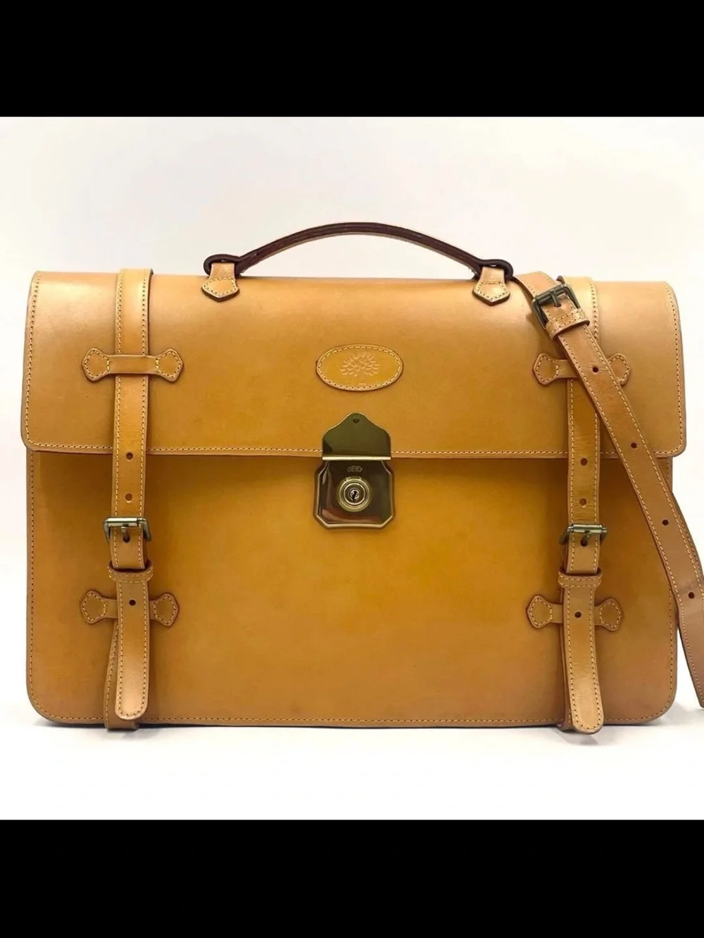 Mulberry Men's Leather Satchel in Warm Tan